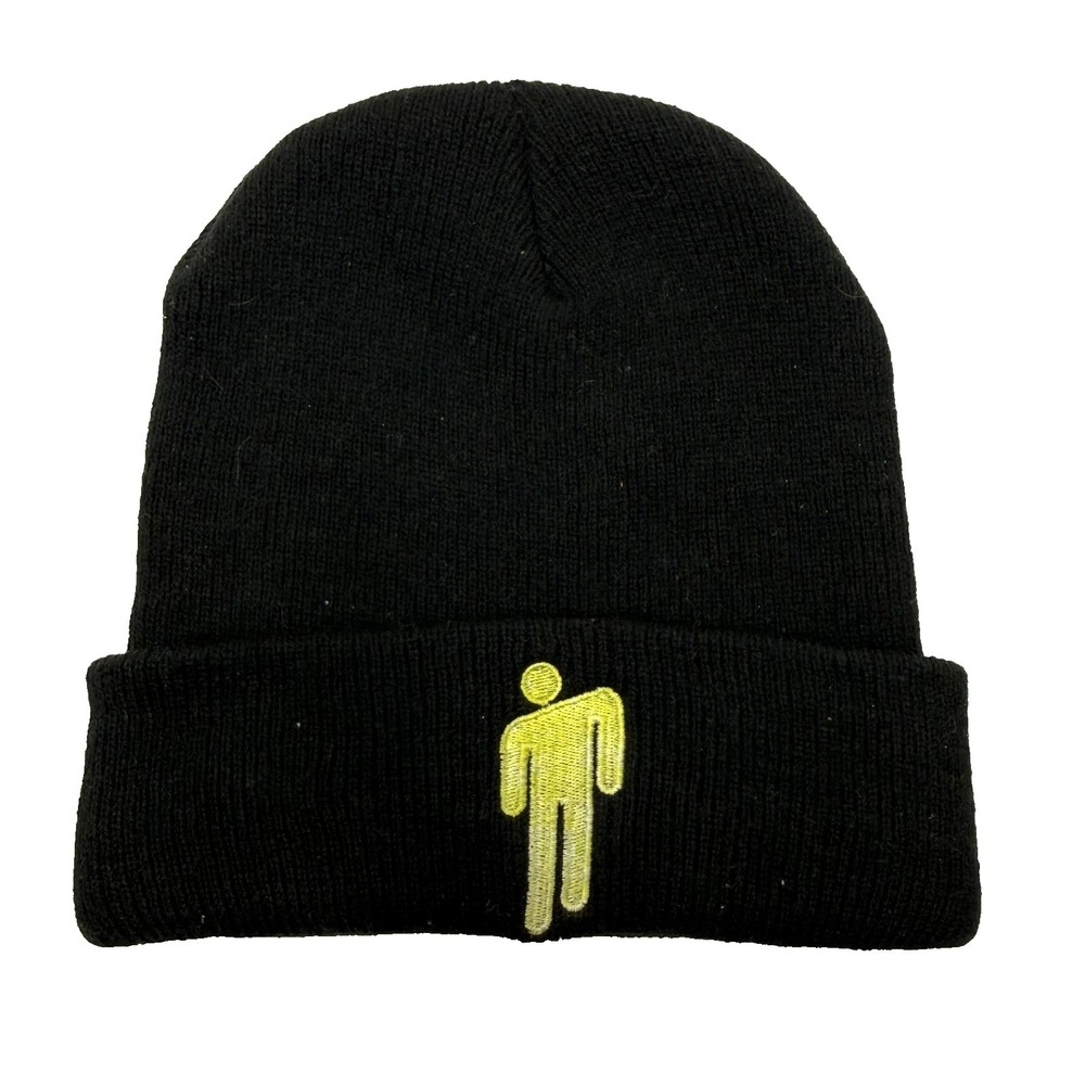 Billie Eilish Black Beanie With Green Blohsh- Exclusive Beanie In Good Condition